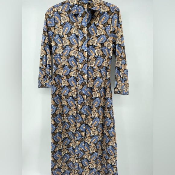 J McLaughlin Louisa Pomegranate Grove Floral Long Sleeve Dress Size XS Pockets! - Picture 3 of 6